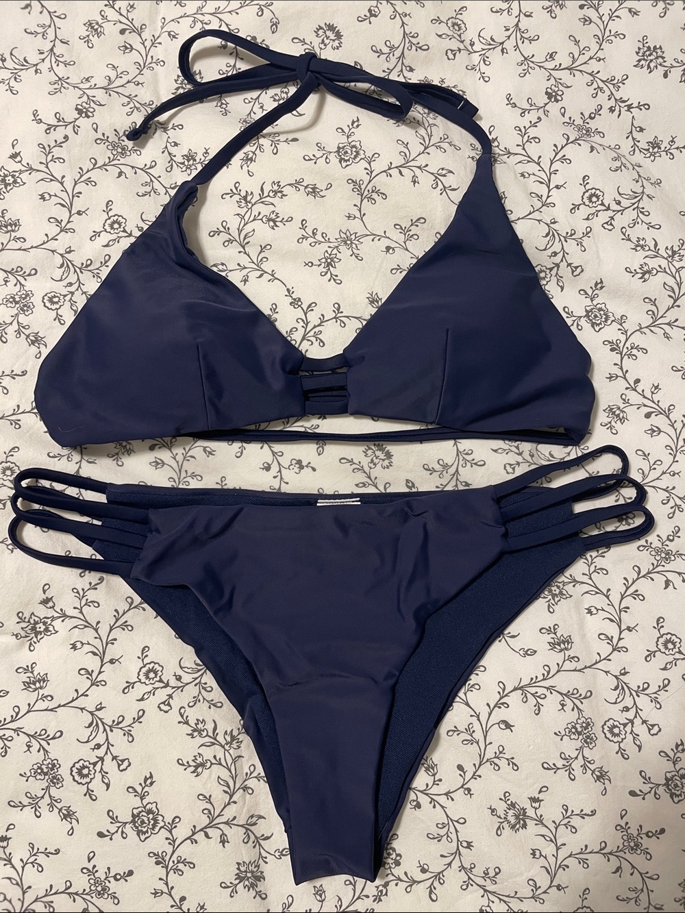 Navy 3 Strap Shekini Bikini
